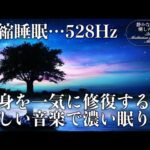 【528Hz・睡眠・修復】優しく癒す…ソルフェジオ周波数と合わせた癒し音楽でストレスと疲れをデトックスして濃縮した睡眠の時間を…